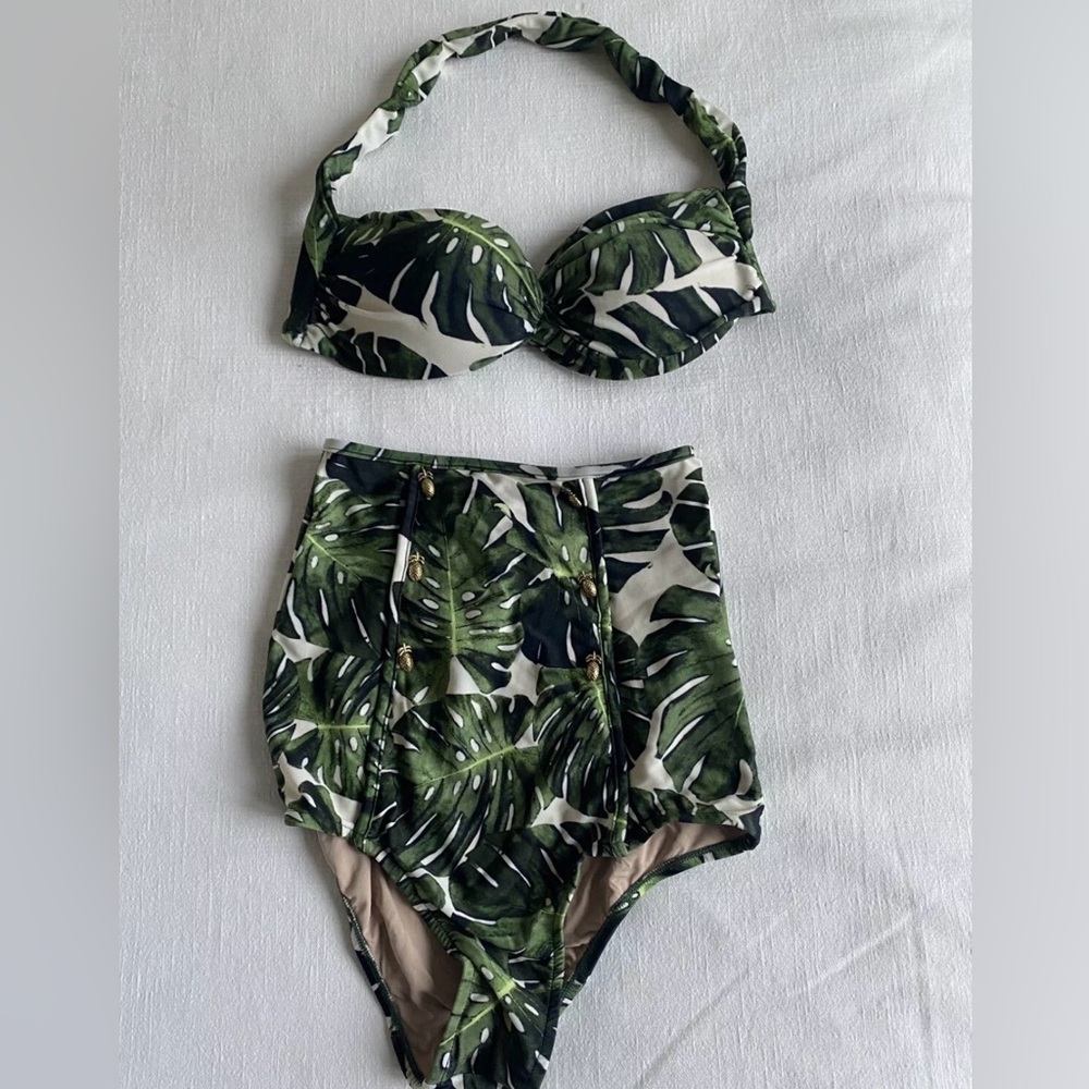 New With Tags Brazilian swimwear designer Adriana Degreas high waisted bikini.